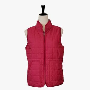 Jones New York Sport Magenta Pink Quilted Zip Vest Size S